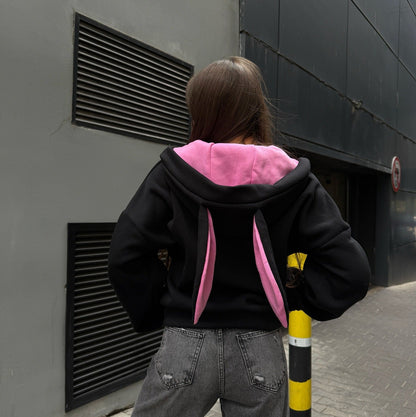 Damen Kapuzenjacke mit Tierohren Eveloria
