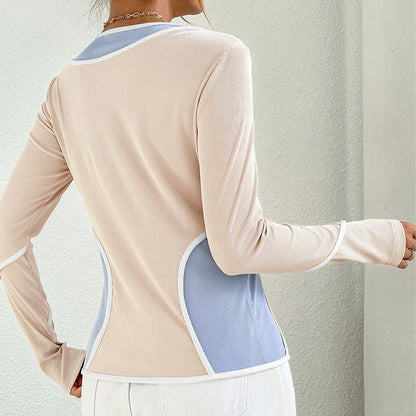 Damen Langarmshirt Elastisch Farbig Eveloria