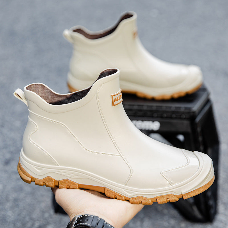Herren Gummistiefel Rutschfest Flexibler Einstieg Schwarz - Eveloria