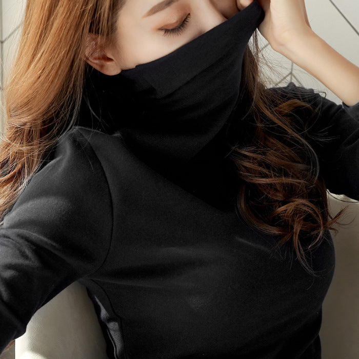 Damen Rollkragenoberteil Langarm Weiches Stretchmaterial Eveloria