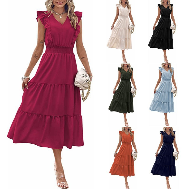 Damen Langarm-Kleid Voluminöser Rock Eveloria - Eveloria