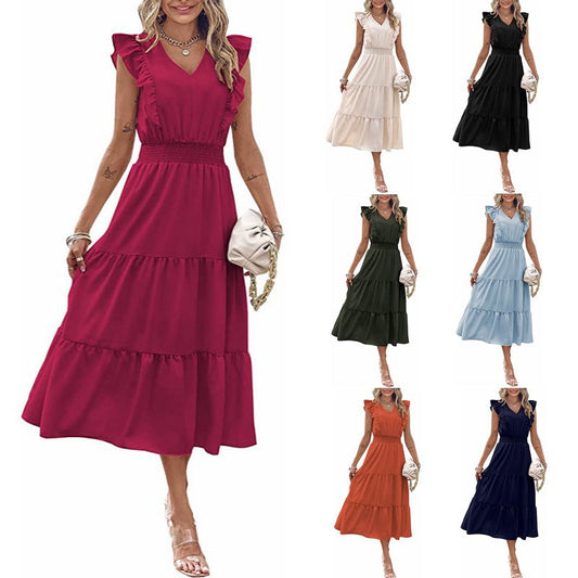 Damen Langarm-Kleid Voluminöser Rock Eveloria - Eveloria