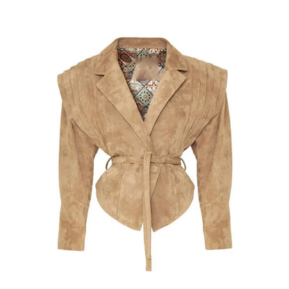 Damen Wildlederblazer Tailliert Eveloria