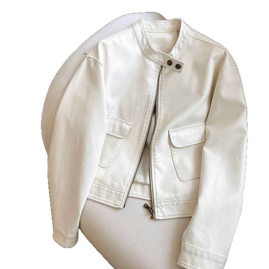 Damen Kunstlederjacke Zeitloser Schnitt Eveloria