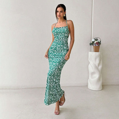 Damen Maxikleid Floraldruck Verstellbare Träger