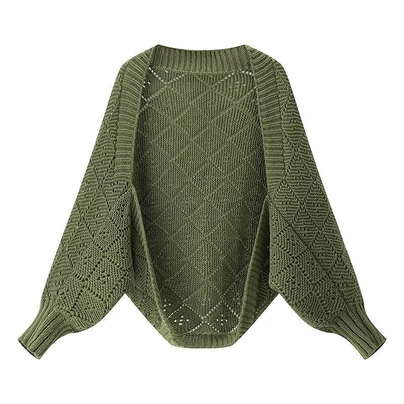 Damen Strickpullover Rautenmuster Bequem Eveloria