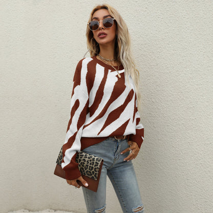 Damen Strickpullover Tiermuster Innovativ