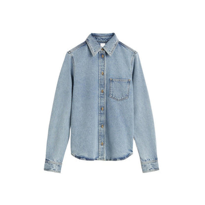 Damen Jeanshemd Lässiger Schnitt Eveloria