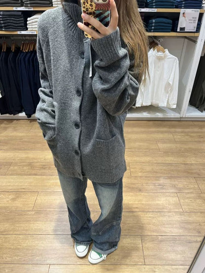 Damen Strickjacke Übergroß mit hohen Taschen Eveloria