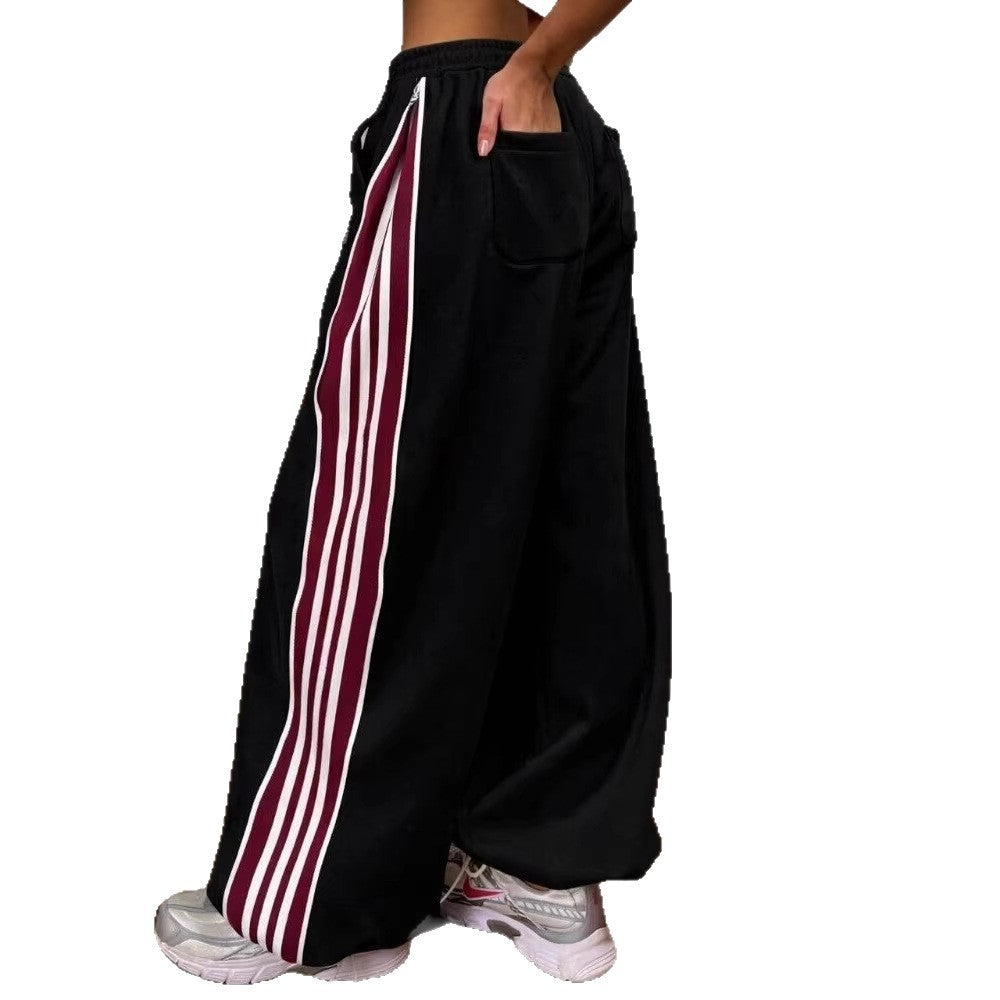 Damen Sportliche Freizeithose Elastisch Mit Seitlichen Streifen