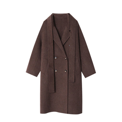 Damen Wollmantel Eleganter Doppelt-Knopf Weit Schnitt