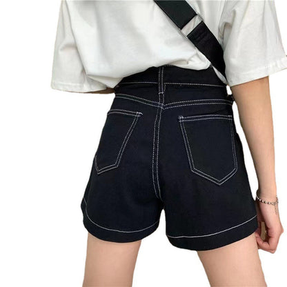 Damen High-Waist Shorts Lässig Mit Taschen