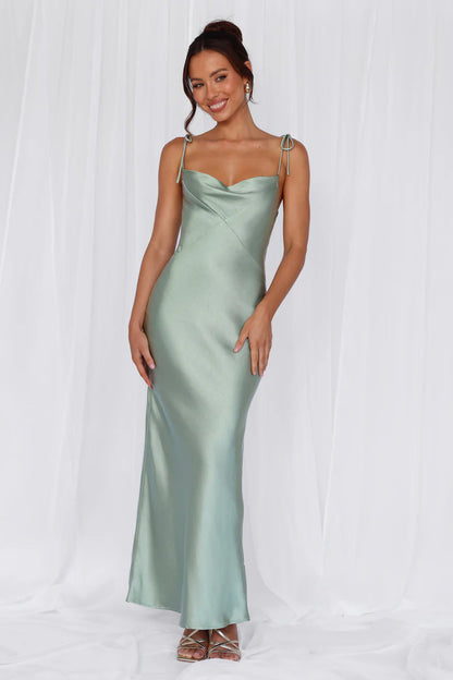 Damen Abendkleid Lang Spaghettiträger Elegantes Design