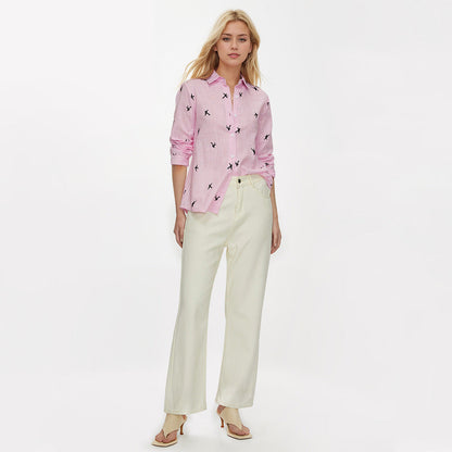 Damen Bluse mit Knotendetail und verspieltem Design
