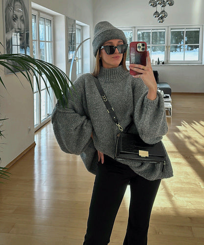 Damen Oversized Strickpullover Gemütlicher Schnitt Modern