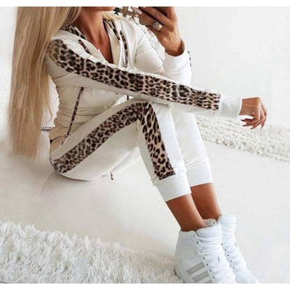 Damen Sportanzug Leopardenmuster Eveloria