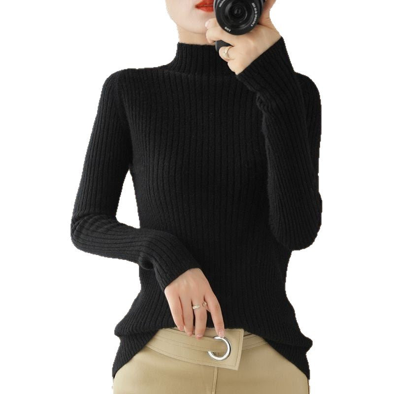 Damen Rollkragenpullover Eveloria Elegantes Merino-Woll-Mischgewebe