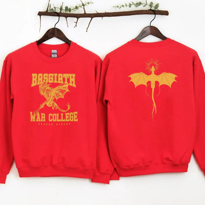 Damen Sweatshirt Drachenmotiv College-Design Grau Eveloria
