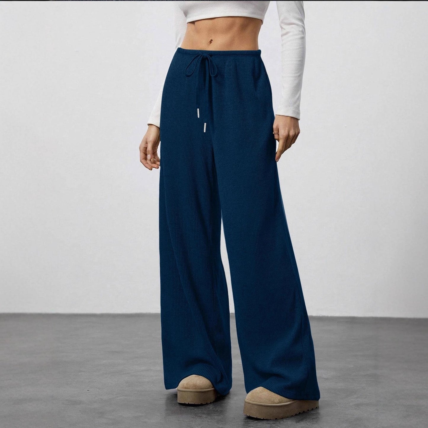 Damen Strickhose Weite Passform Eveloria