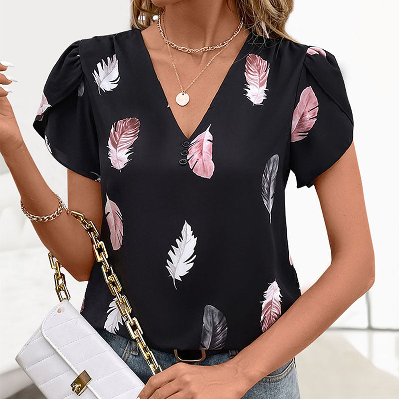 Damen mit Blumenmuster und Knöpfen