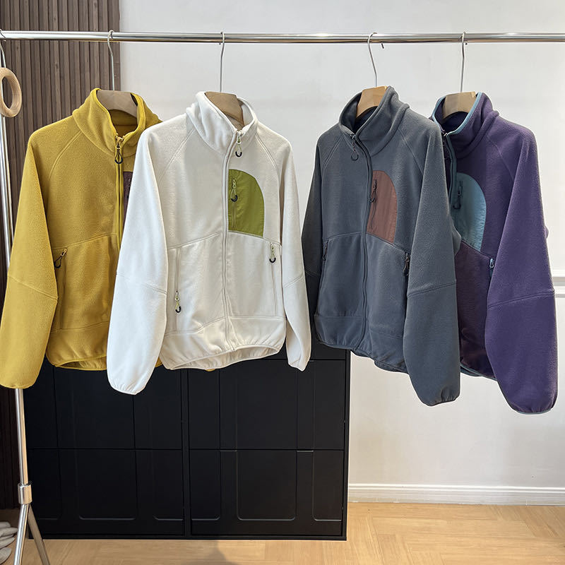 Damen Fleecejacke Hochschließend Praktische Taschen Eveloria