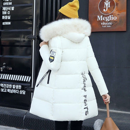 Damen Steppjacke Langärmelig Abnehmbarer Kunstfellkragen