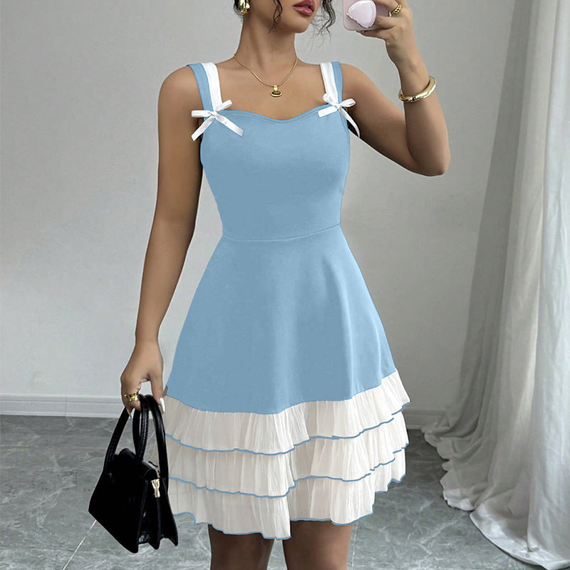 Damen Sommerkleid Rüschen Dekorative Träger Eveloria