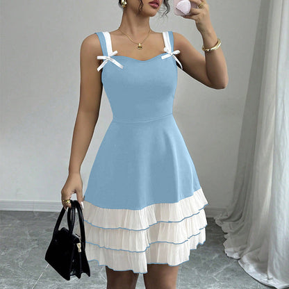 Damen Sommerkleid Rüschen Dekorative Träger Eveloria