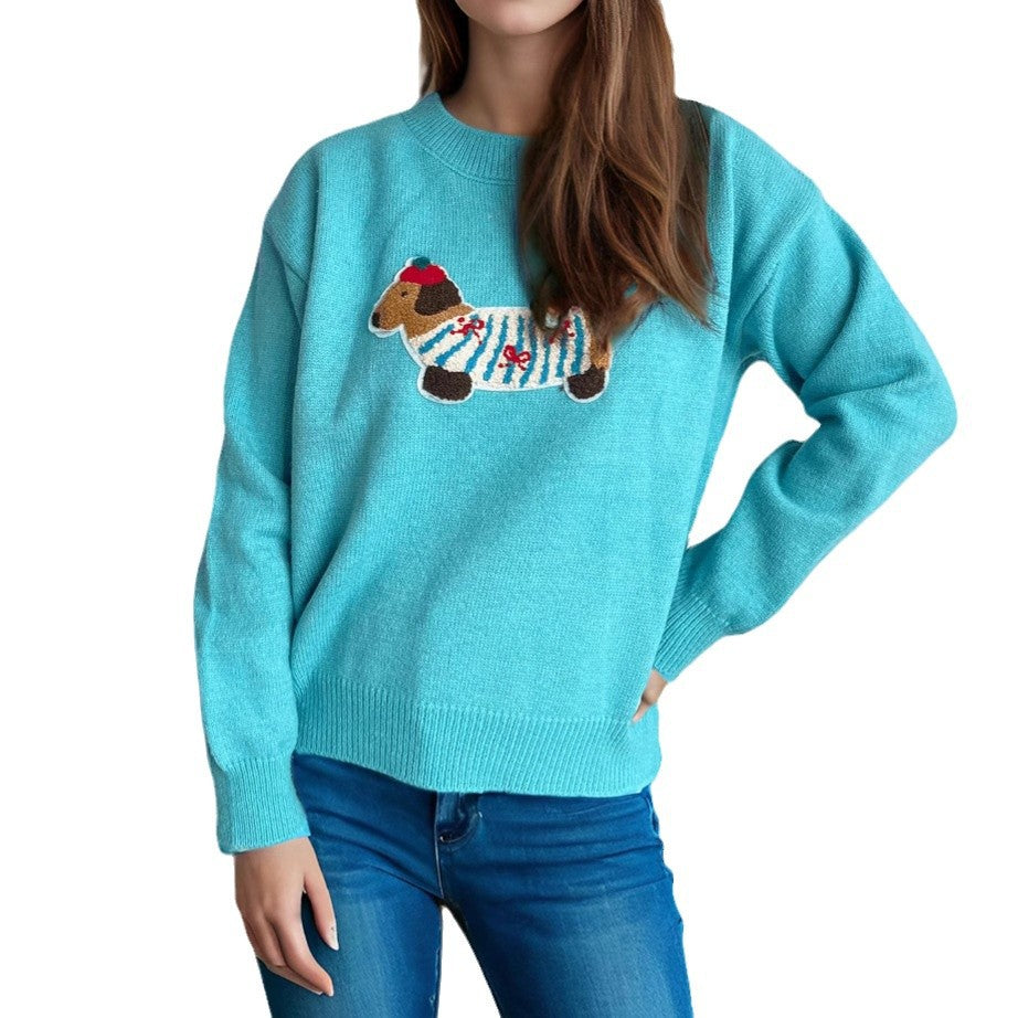 Damen Pullover Niedliches Tiermotiv Hochwertige Strickqualität