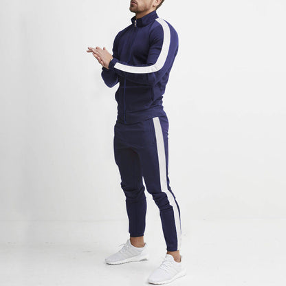Herren Sportanzug-Set mit Reißverschluss und Streifen Eveloria