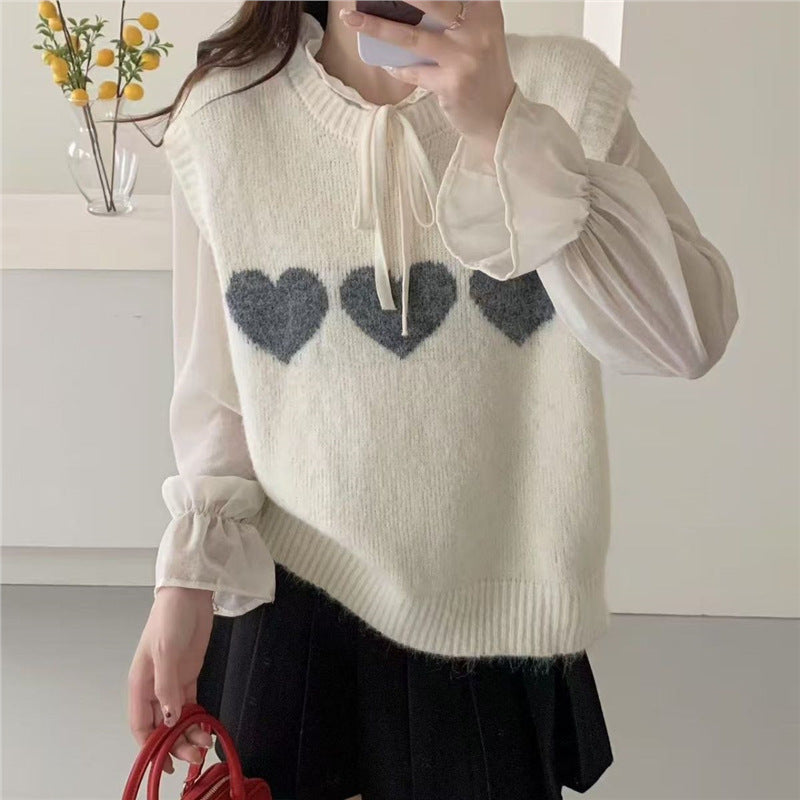 Damen Strickpullover Herzmotiv - Eveloria
