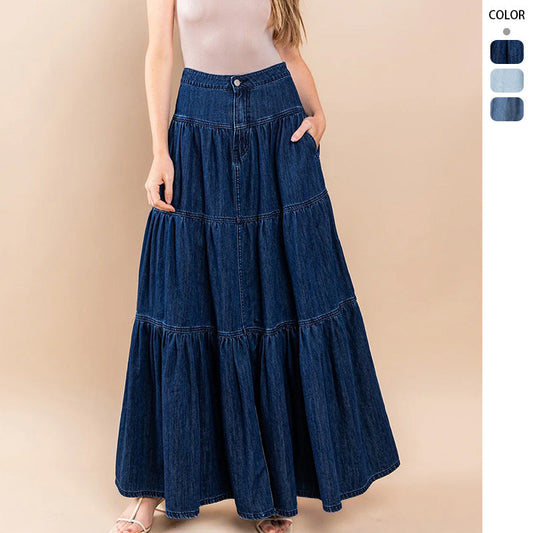 Damen Maxikleid Lässig Voluminöse Rüschen Eveloria - Eveloria