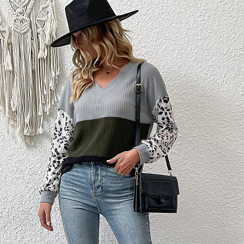 Damen Pullover Leopardenmuster Strukturiert Eveloria - Eveloria