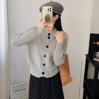 Damen Strickjacke mit Knöpfen und Taschen
