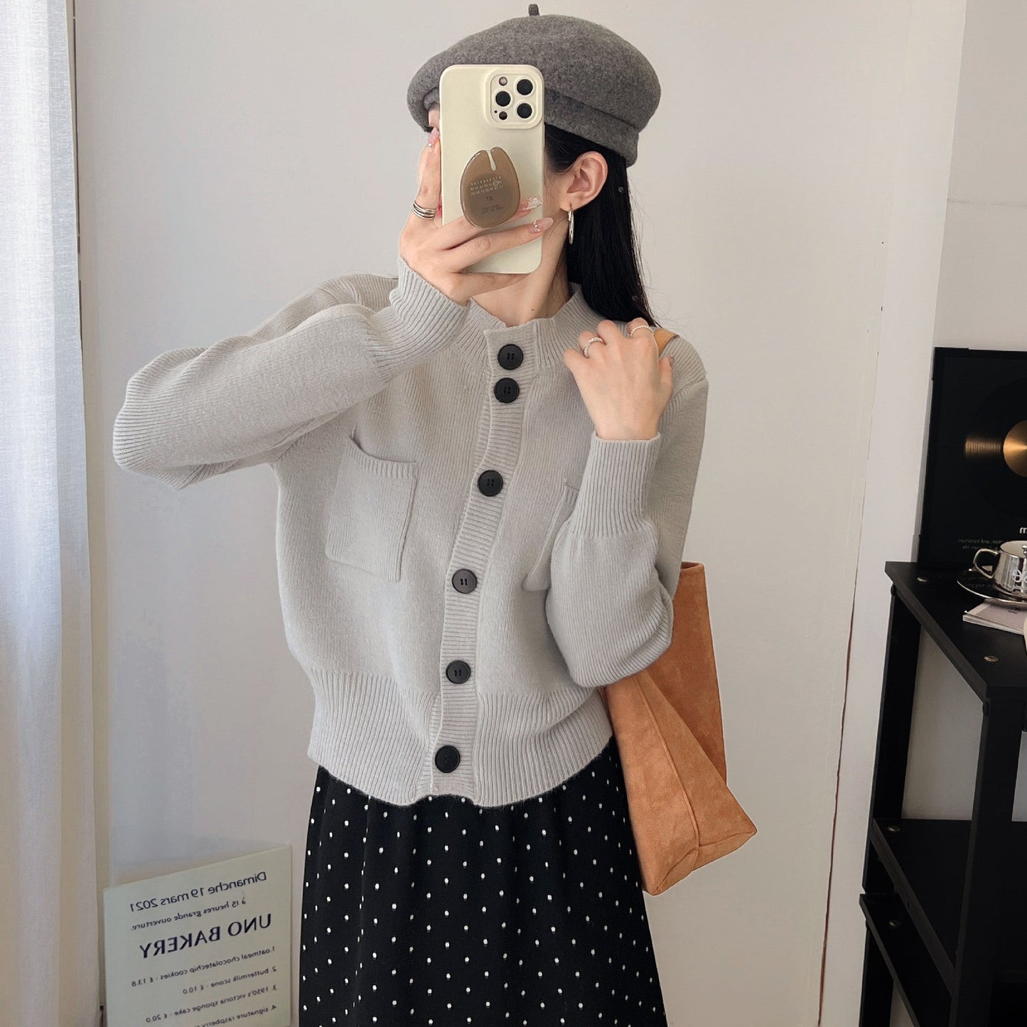 Damen Strickjacke mit Taschen und Knopfverschluss Eveloria