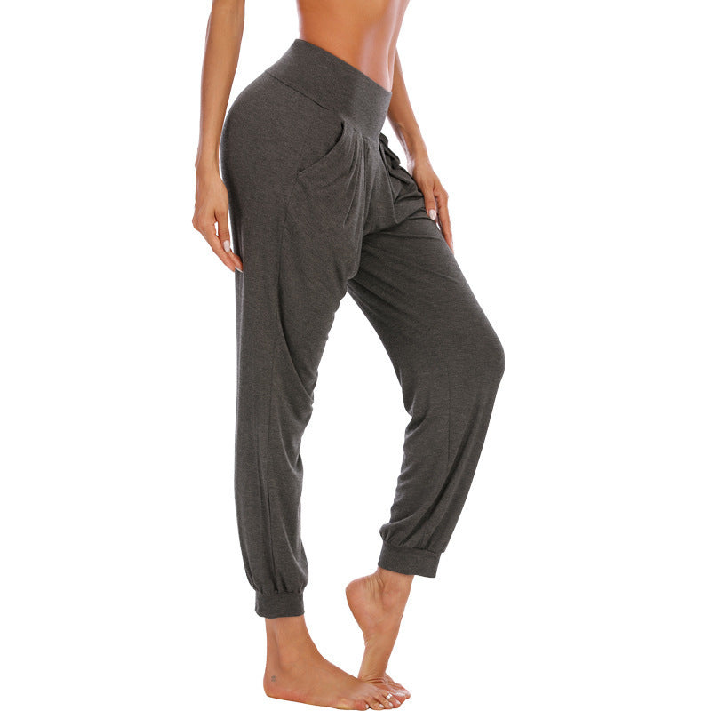 Damen Freizeithose Hochbund mit Seitentaschen Bequem Eveloria