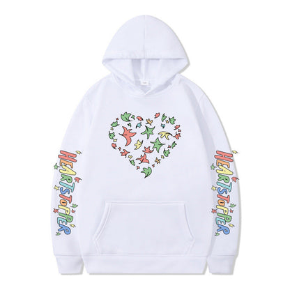 Damen Kapuzenpullover Herz- und Blattmotiv Eveloria