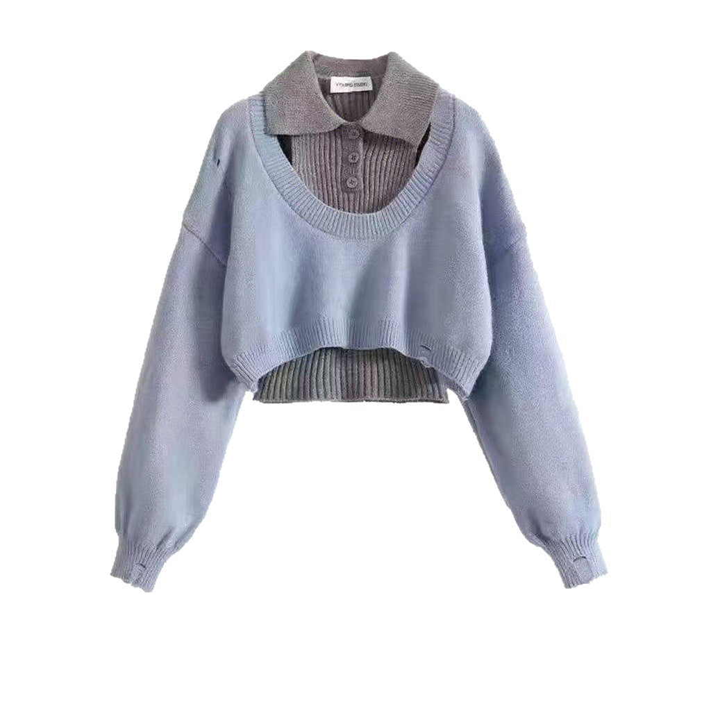 Damen Crop-Pullover Einzigartiges Design Eveloria
