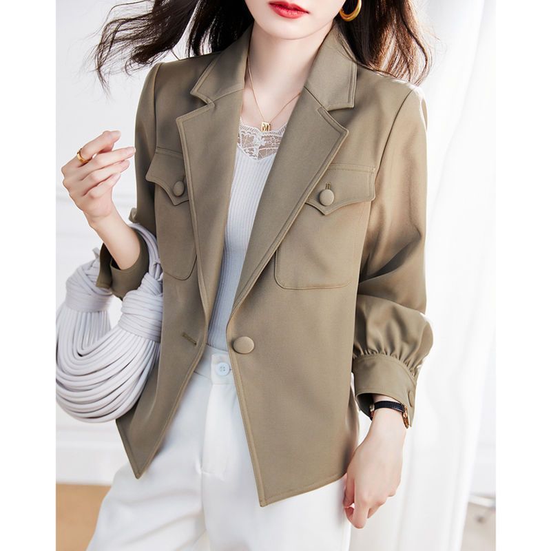 Damen Blazer Strukturierte Puffärmel Eveloria