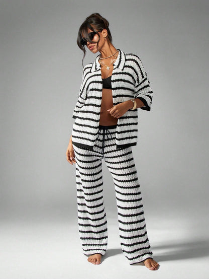 Damen Zweiteiler-Set Offene Ärmel Weites Design