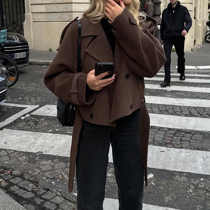 Damen Oversized Wintermantel Eveloria Großgefüttert Schwarz - Eveloria