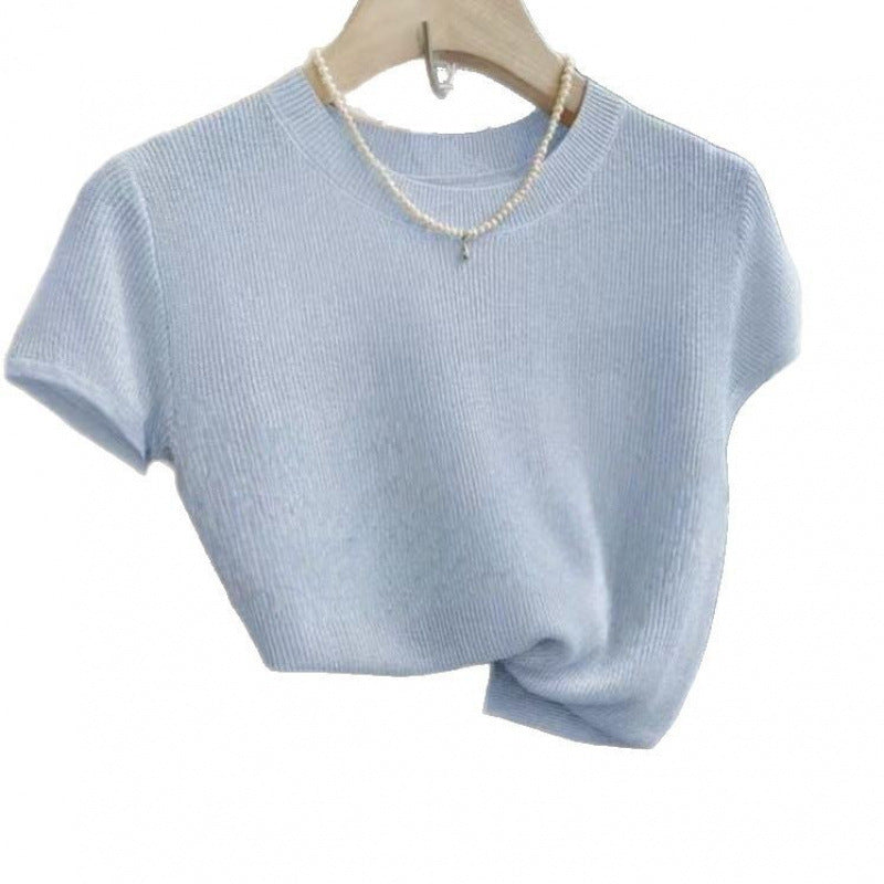 Damen Strickshirt Kurzarm Eveloria