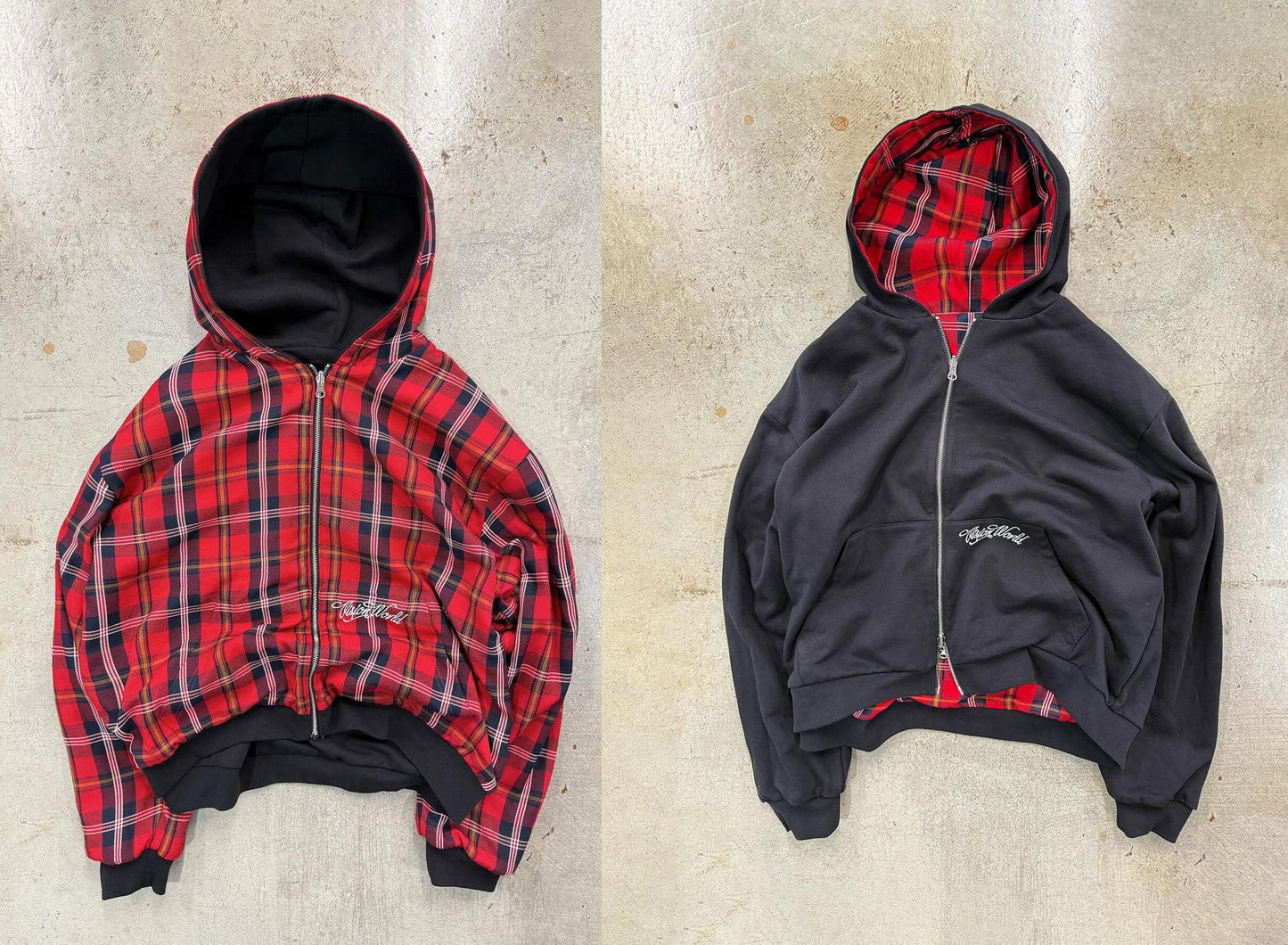 Damen Kapuzenjacke Streifen Doppelmaterial Eveloria