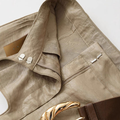 Damen Culotte Weit Geschnitten mit Gürtel Eveloria
