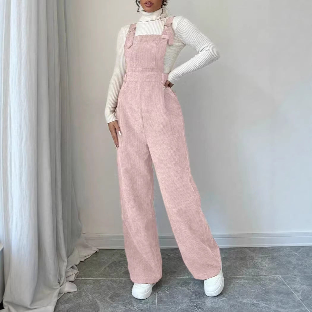 Damen Cord-Overall Lässig Geschnitten Eveloria