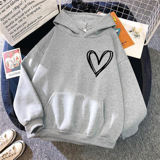 Damen Kapuzenpullover Herzmotiv Eveloria - Eveloria