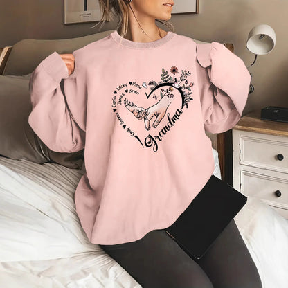 Damen Pullover Blumenmuster Baumwolle Entspannt Eveloria