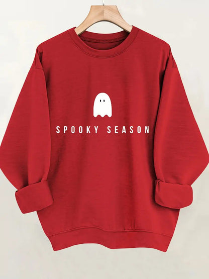 Damen Sweatshirt Gespenster-Motiv Weit Schnitt Eveloria