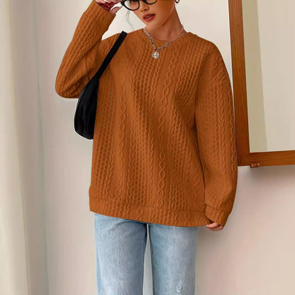 Damen Strickpullover Struktur Optik Lässig