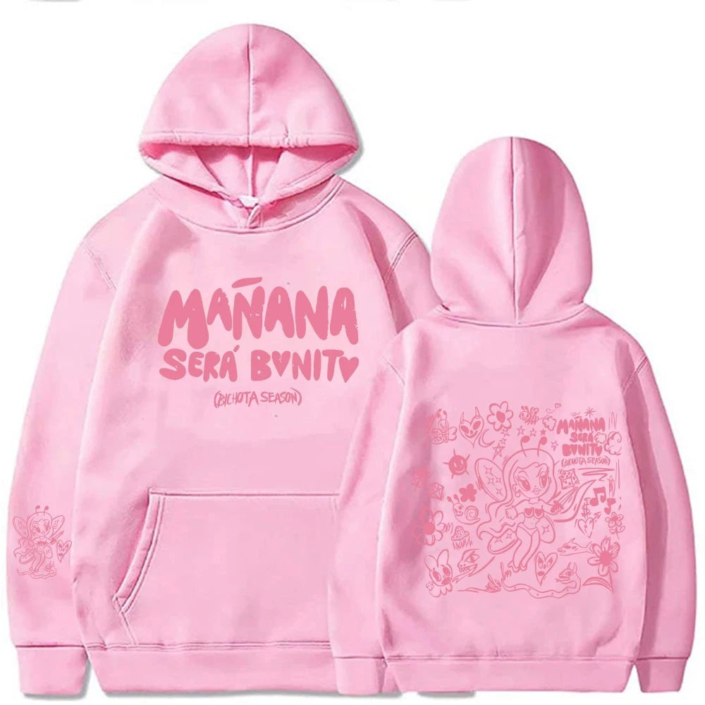 Damen Hoodie Kreativer Druck Kängurutasche Grau